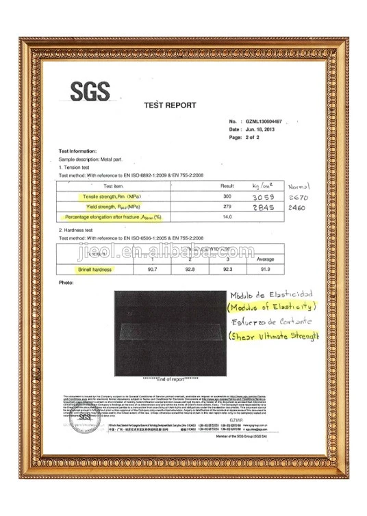 SGS certificate SGS certificate