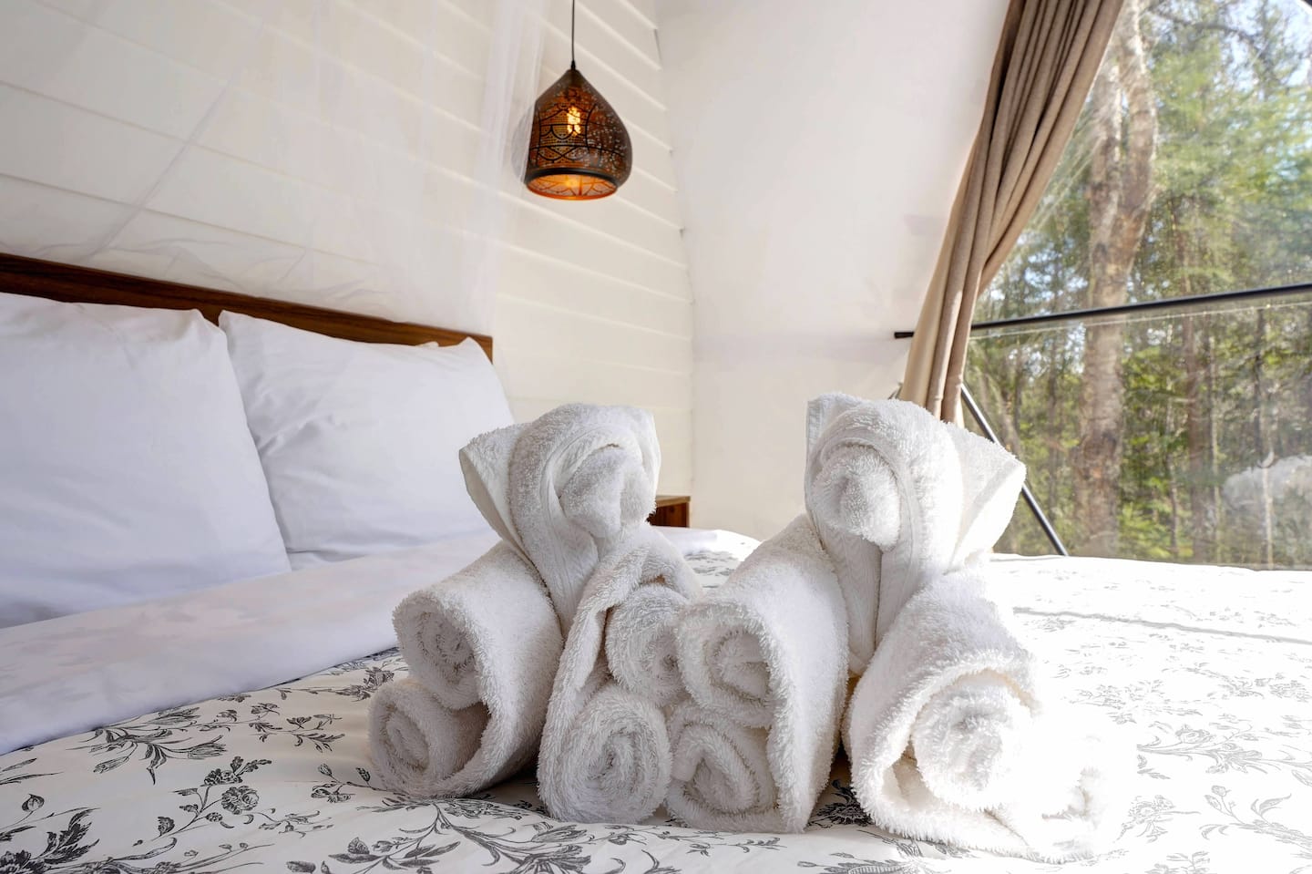 Cozy Bedroom with Floral Bedding Cozy Bedroom with Floral Bedding